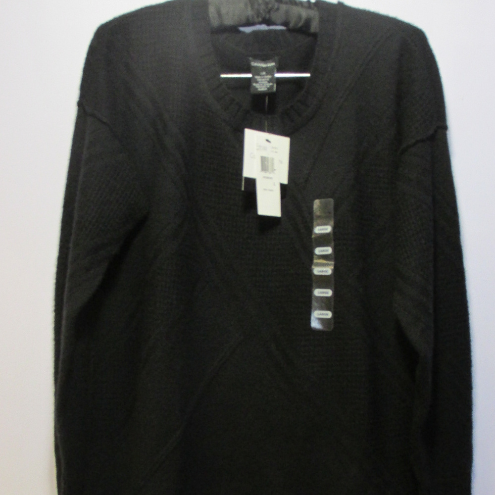 NWT Calvin Klein Black Crew Neck High-Low Hem